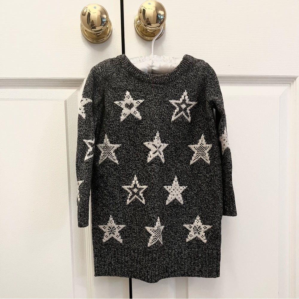 babyGap Sweater Dress Grey Star Knit Size 3